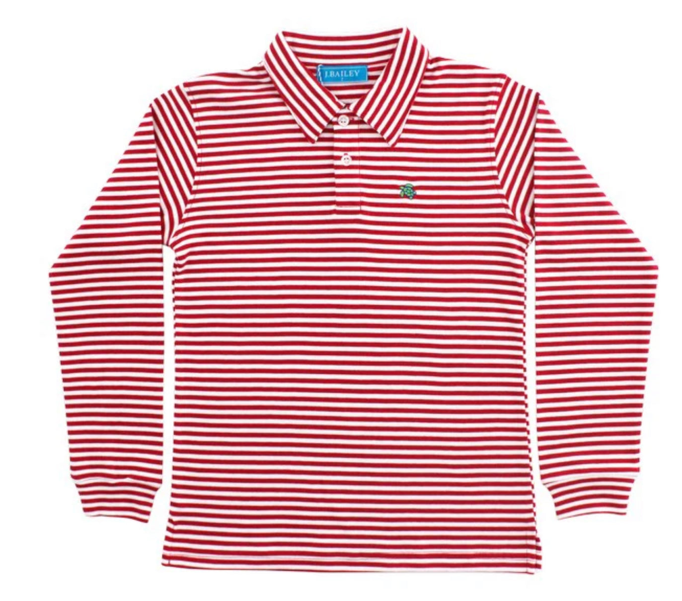 Harry Long Sleeve Polo - Red & White Stripe