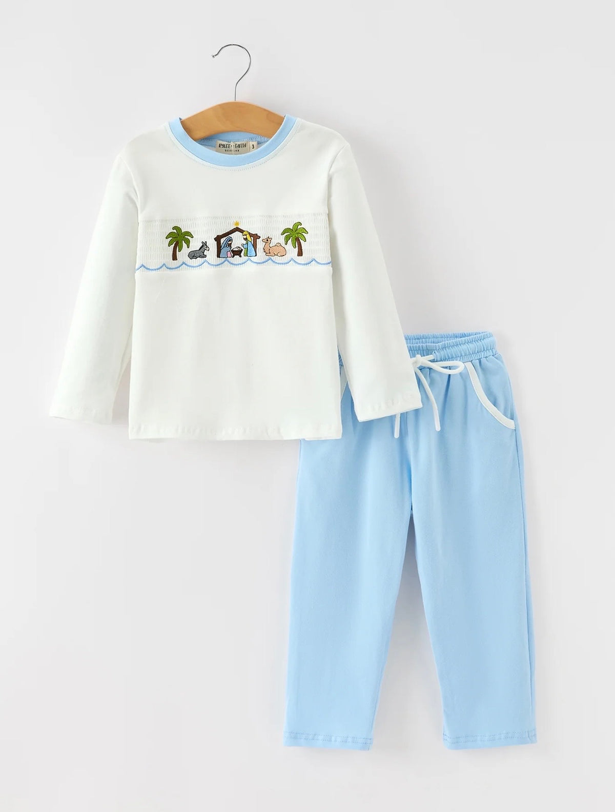 Baby Blue Nativity Pant Set