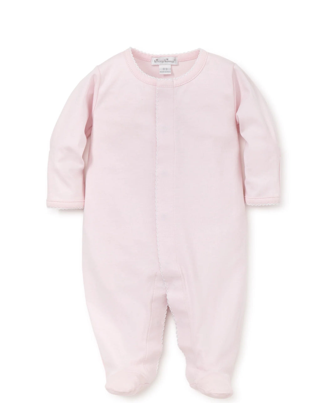 Pink/White Kissy Basics Footie NEW 3-6M