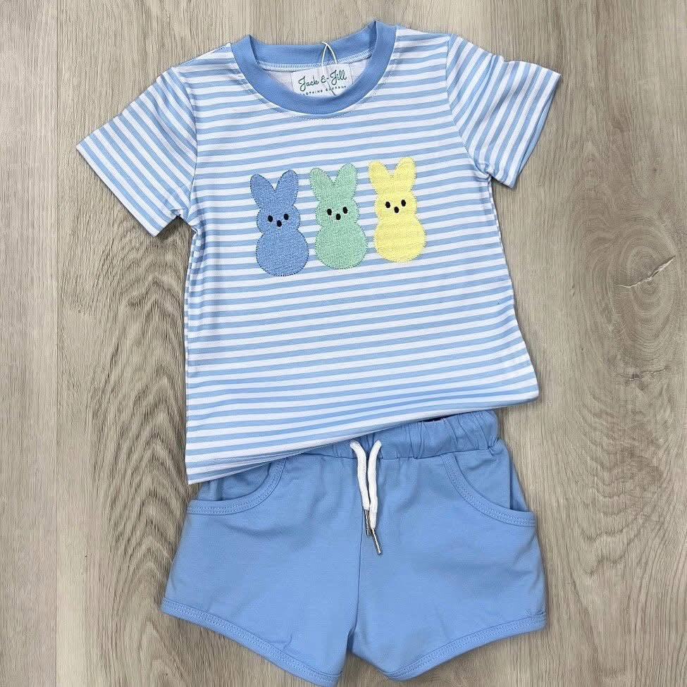 Boys Striped Peep Bunny Set