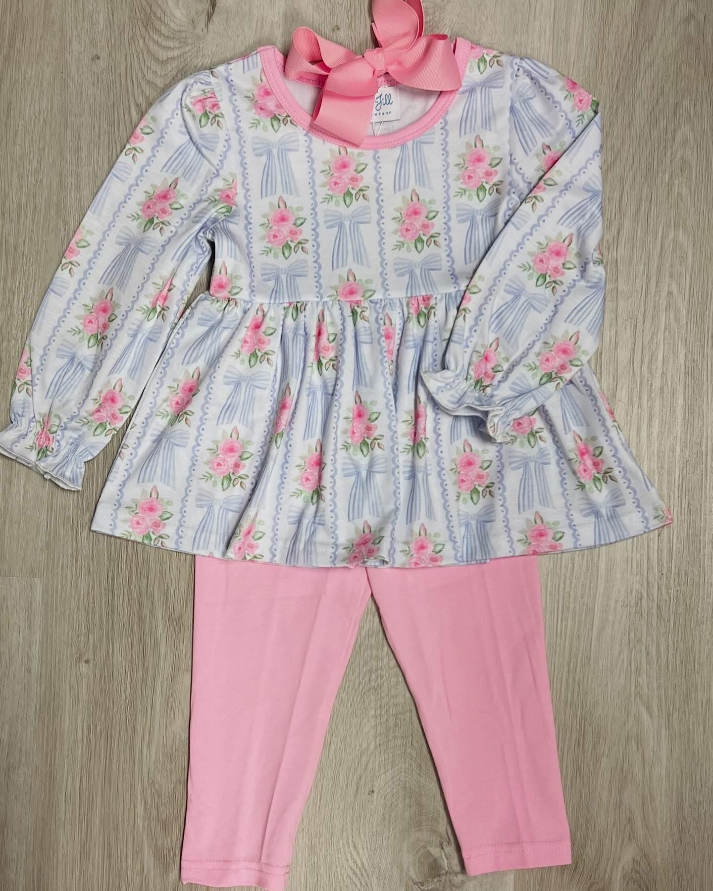 Floral Bow Pant Set