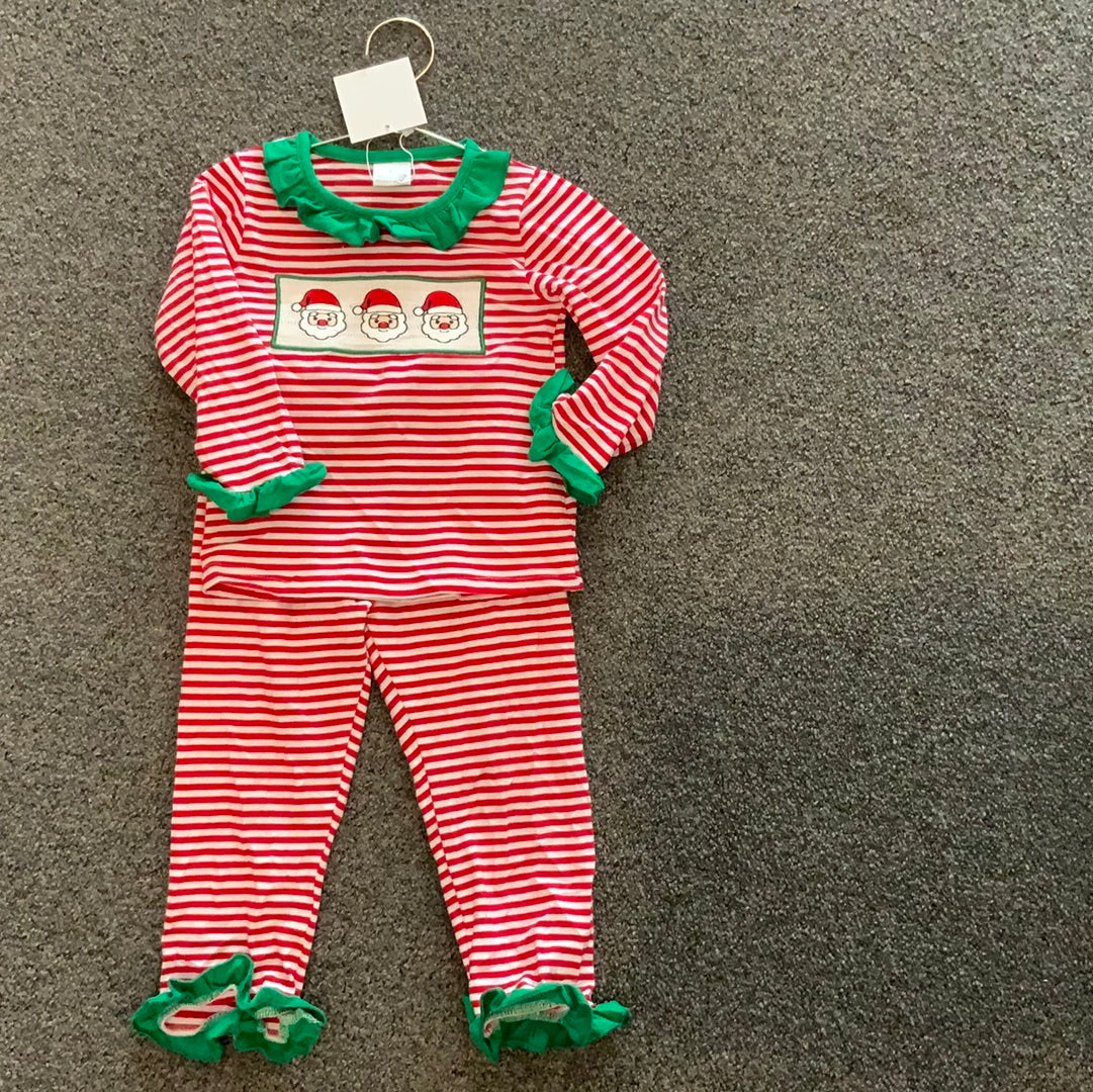 Red and white striped Santa set