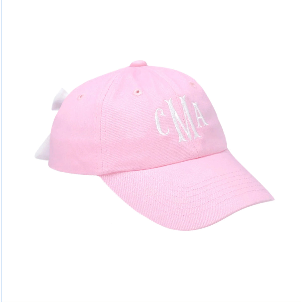 Customizable Bow Baseball Hat in Pink