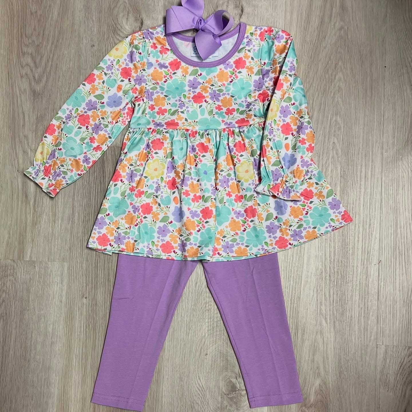 Girls Floral Pant Set