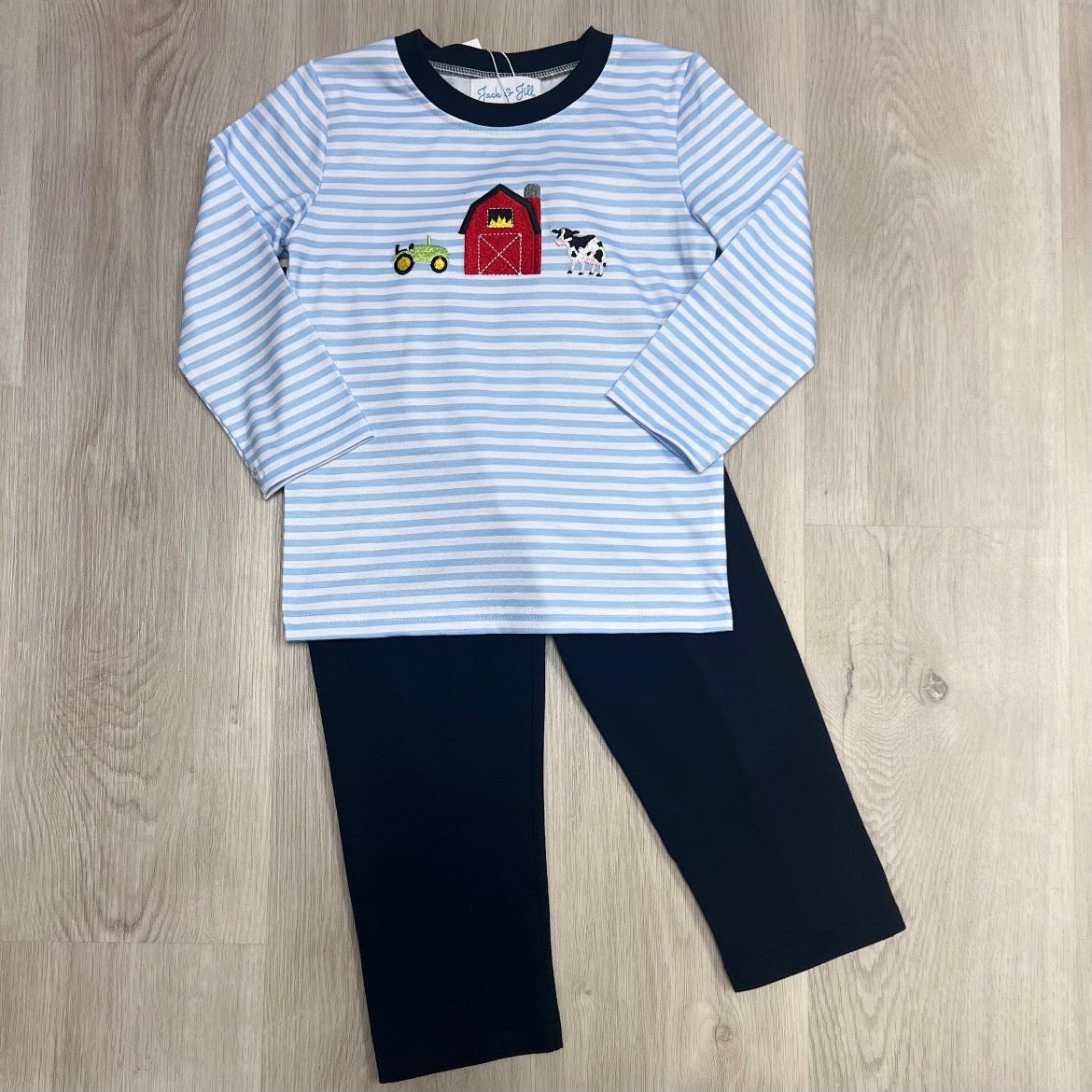 Boys Striped Farm Set