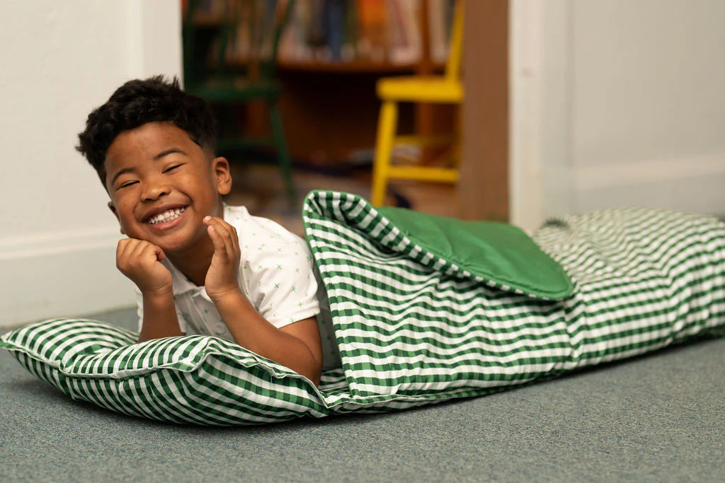 Nap Mat- Green Gingham (monogram included)