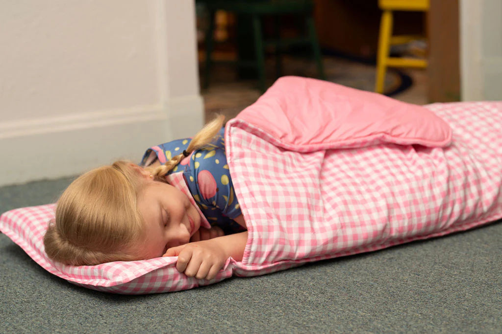 Nap Mat- Pink Gingham (monogram included)