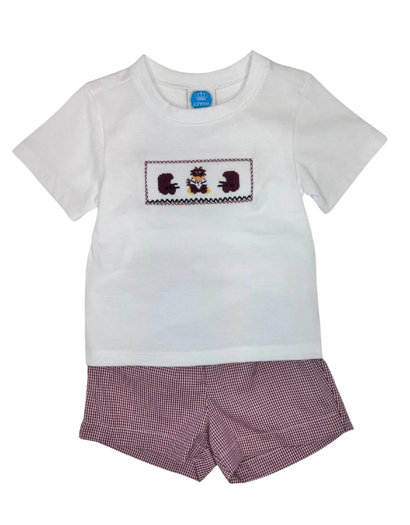 Krewe Kids Garnet Gamecock Smock Short Set