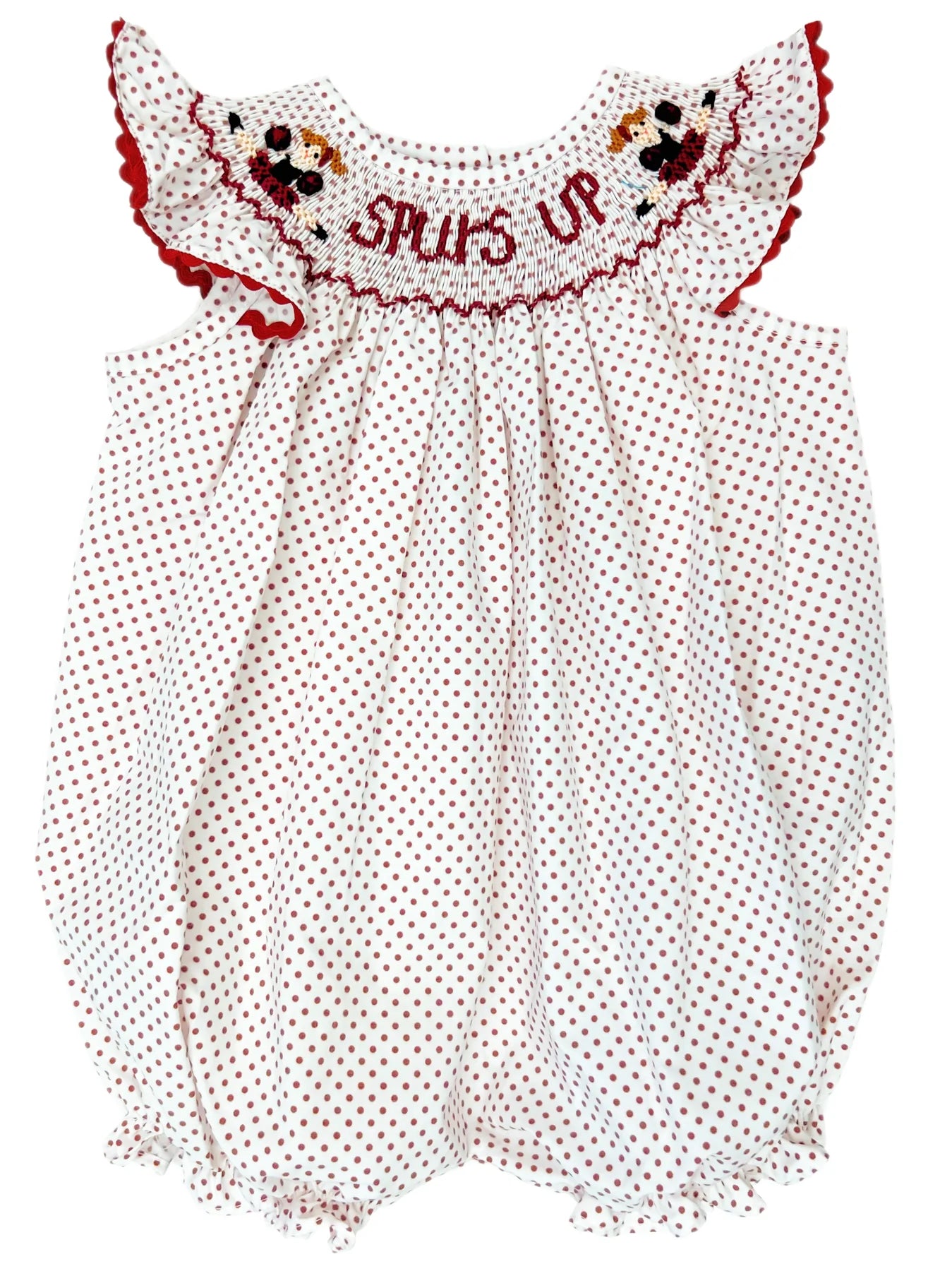 Krewe Kids Spurs Up Smocked Bitty Dot Bubble