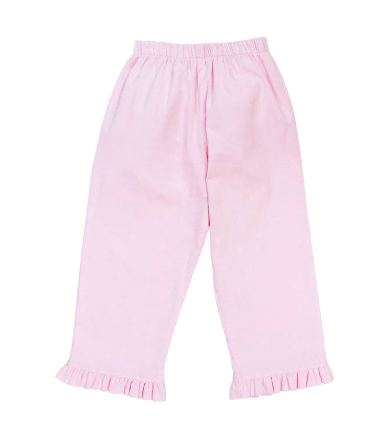 Light Pink Corduroy- Girls Elastic Pant with Ruffle