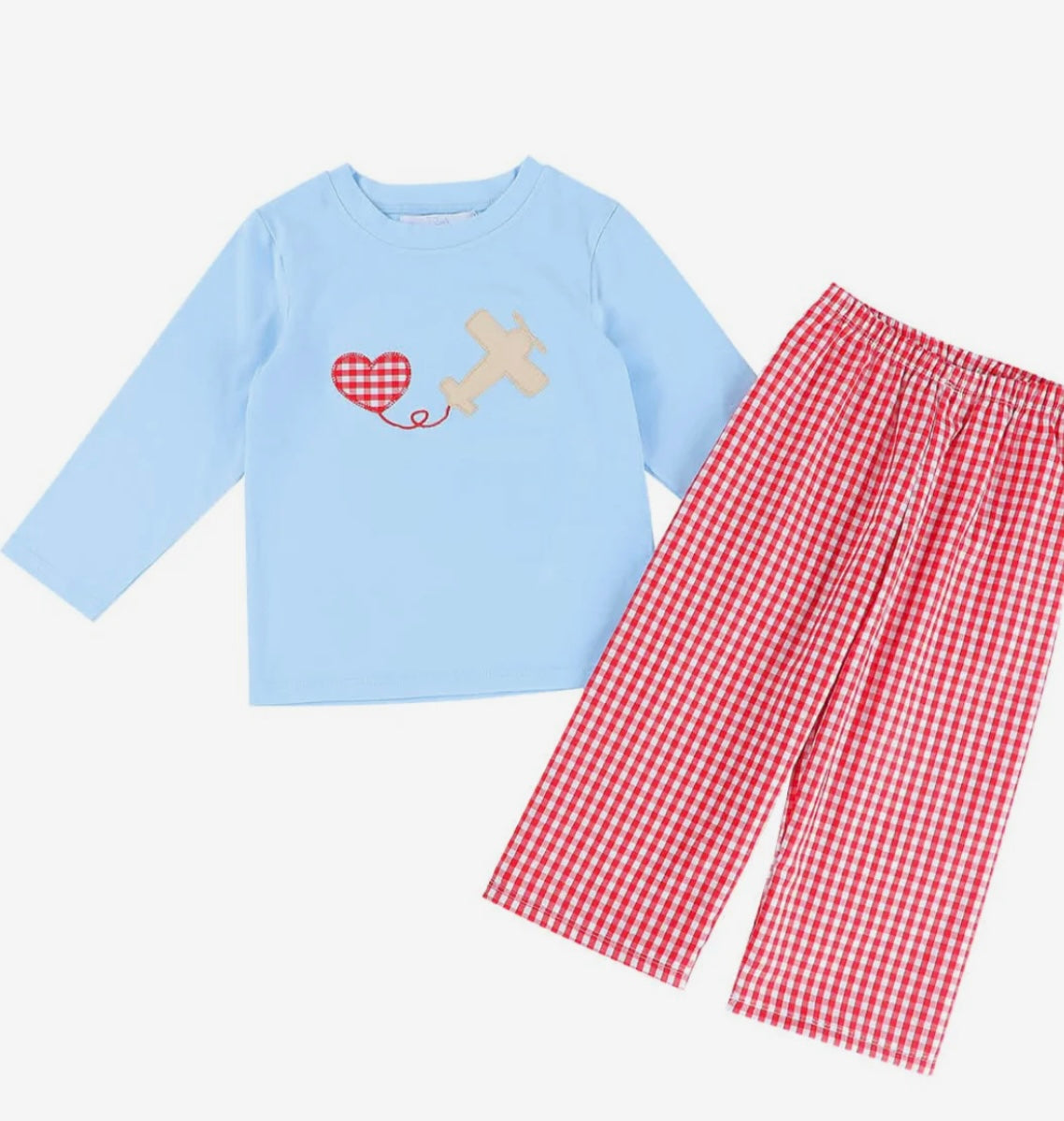 Valentine Boy Airplane Pant Set
