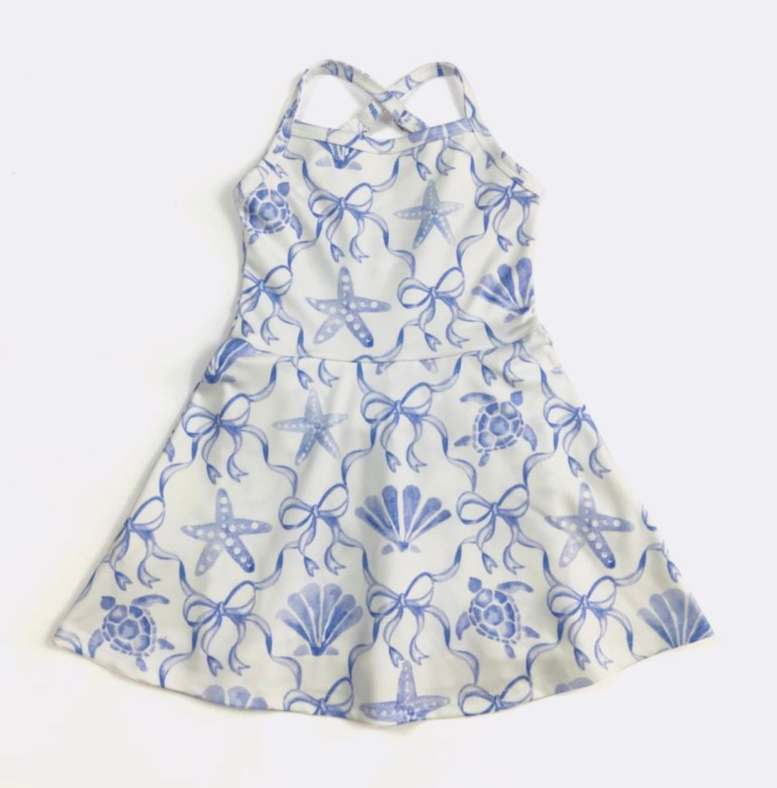 Seaside Coquette Athletic Girls Dress