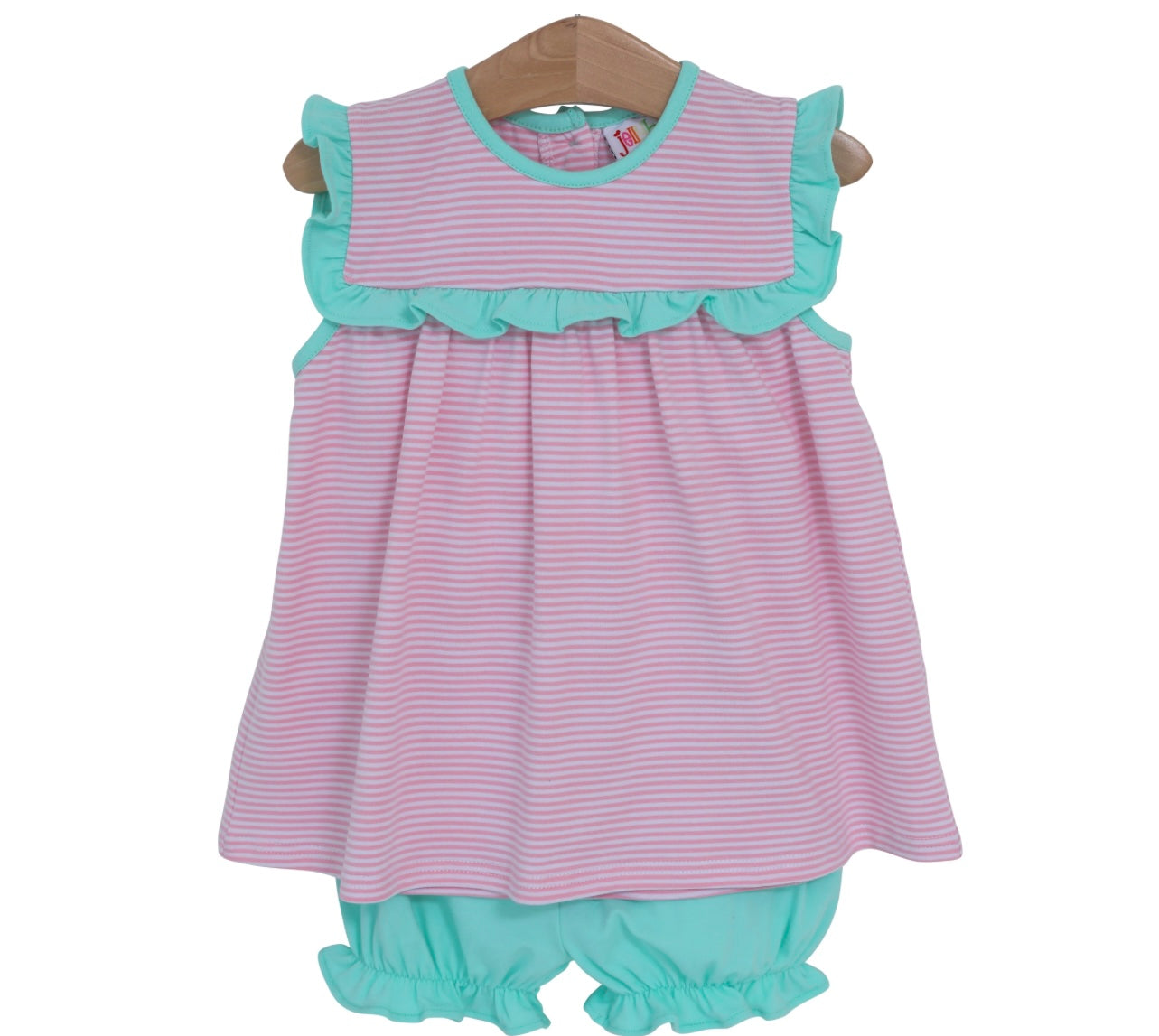 Bella Bloomer Set- Light Pink Stripe and Mint