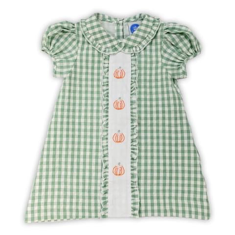 Krewe Kids Gingham Pumpkin Dress