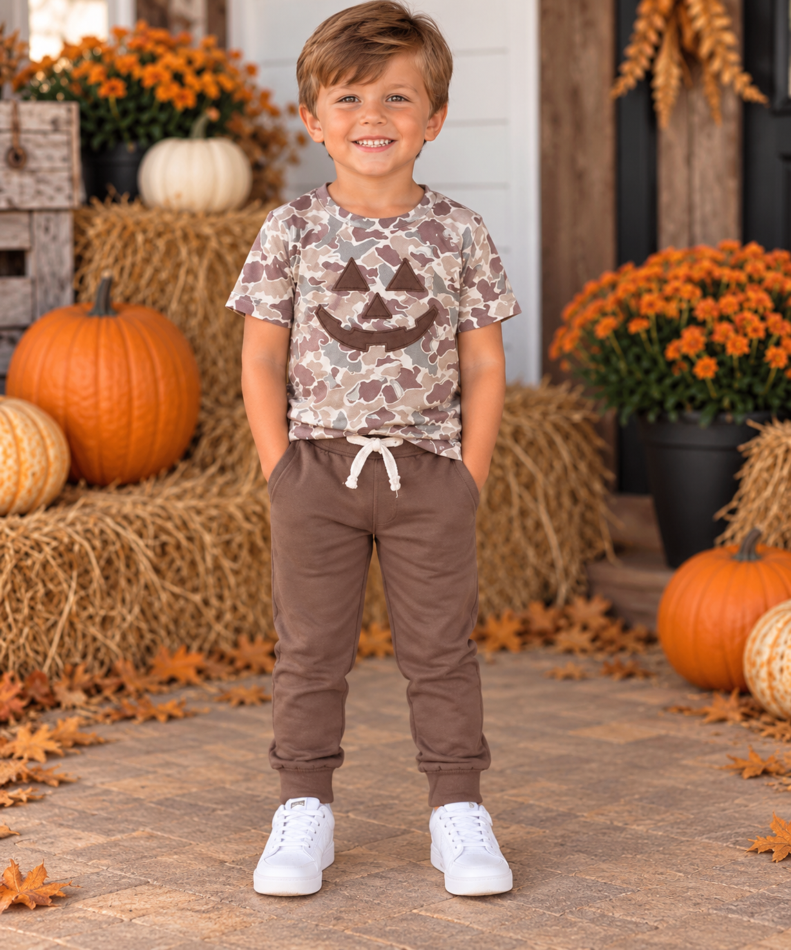 Boys camo jack-o-lantern