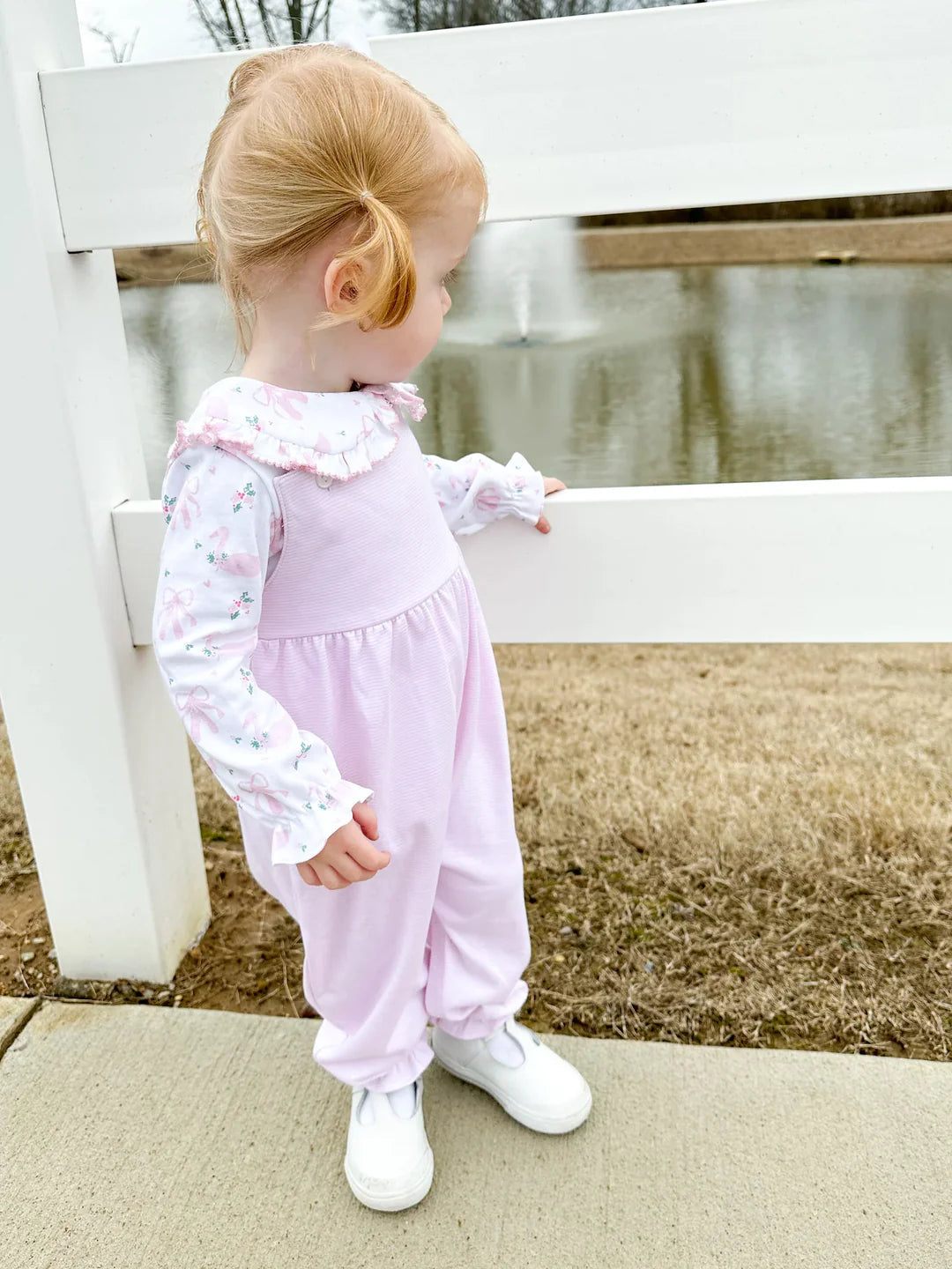 James & Lottie Savannah Knit Longall, Pink Stripe