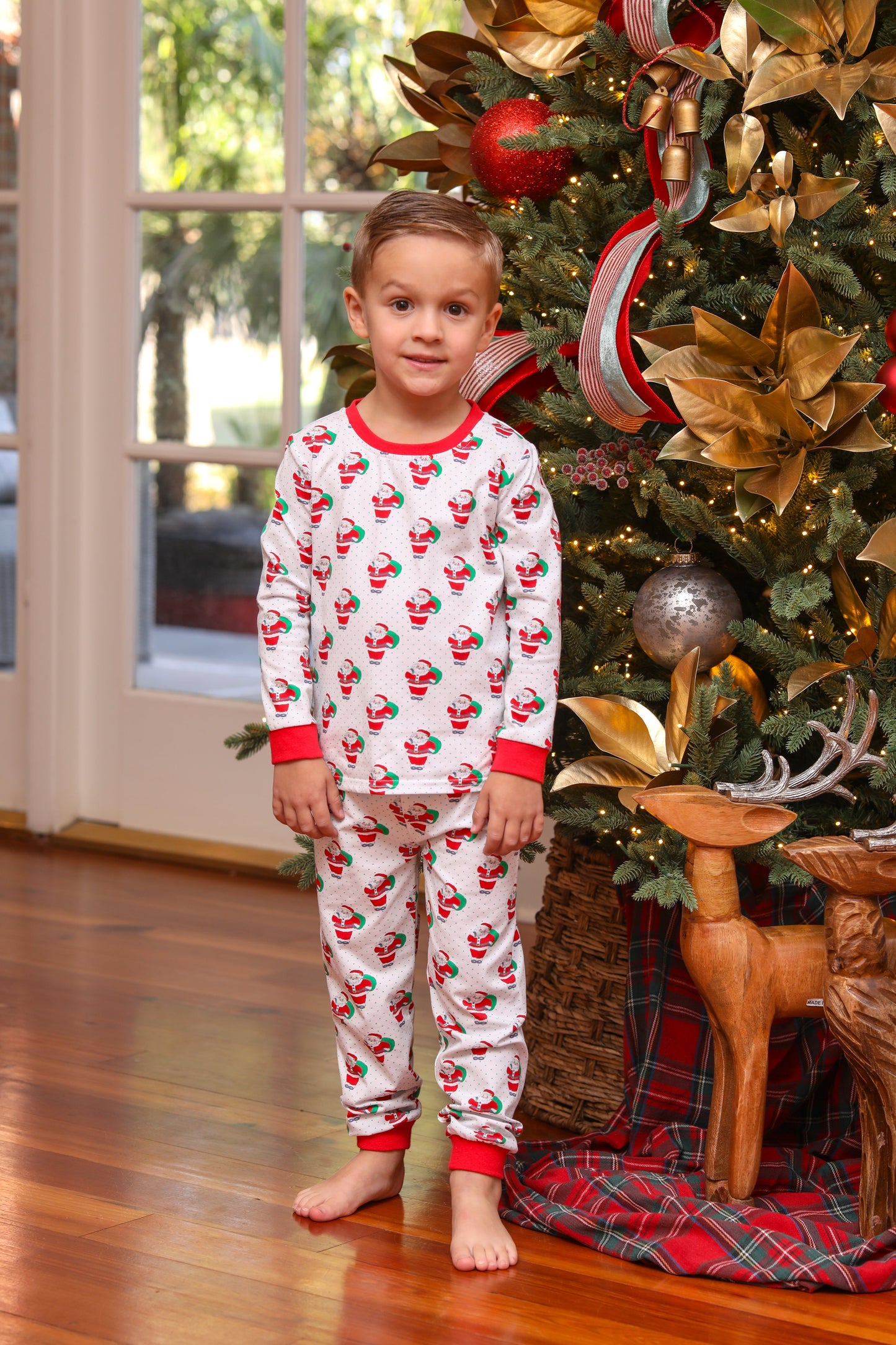 Santa Print Pants Set