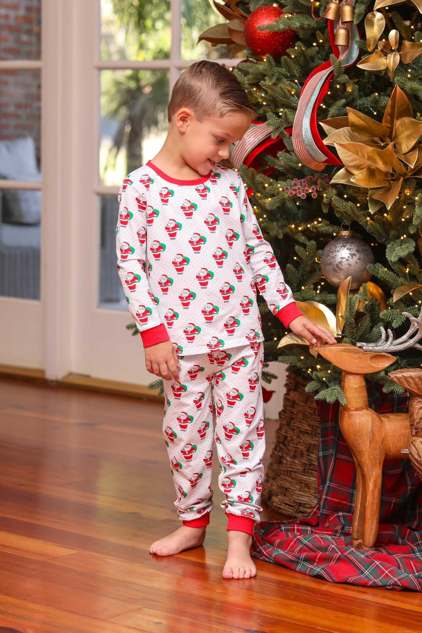 Santa Print Pants Set