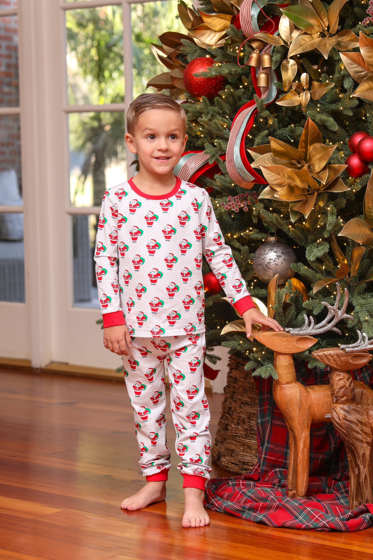 Santa Print Pants Set