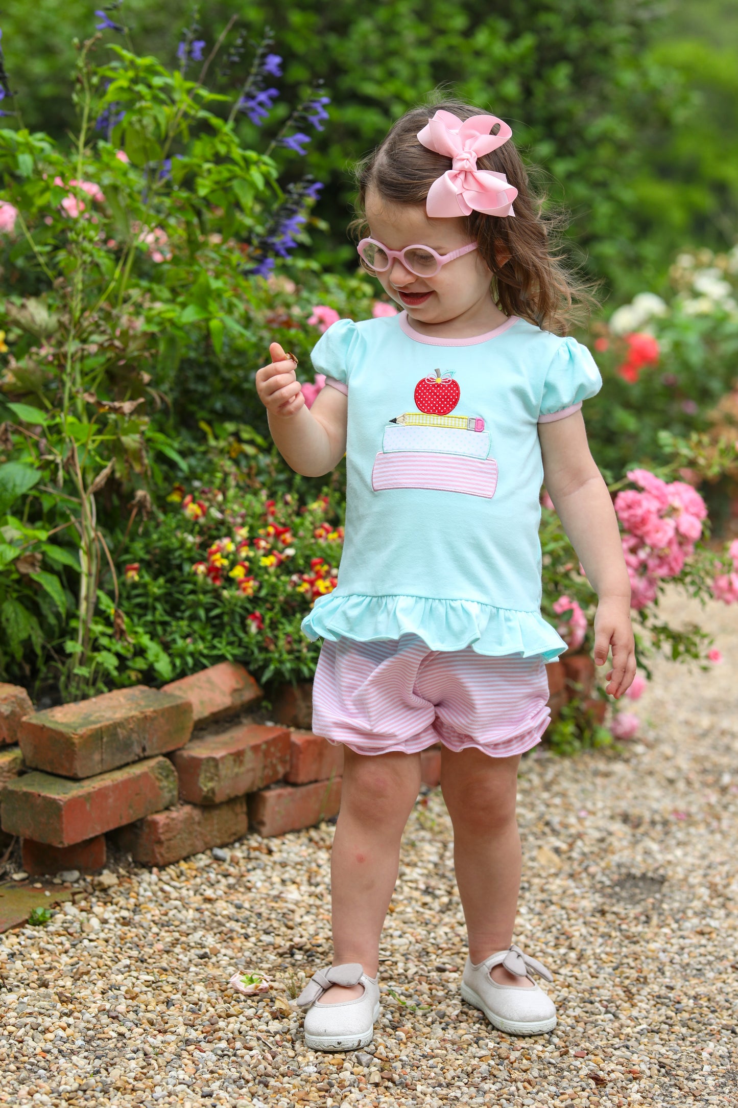 School Book Stack Bloomer Set (Monogram Included)