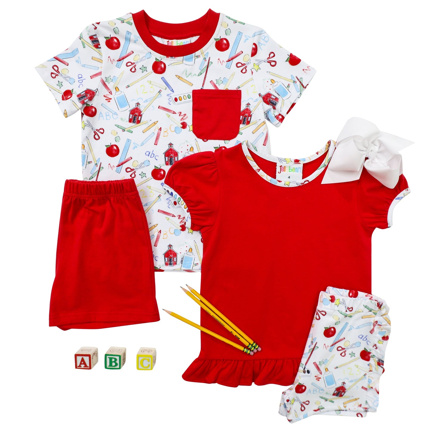 School Days Ruffle Short Set