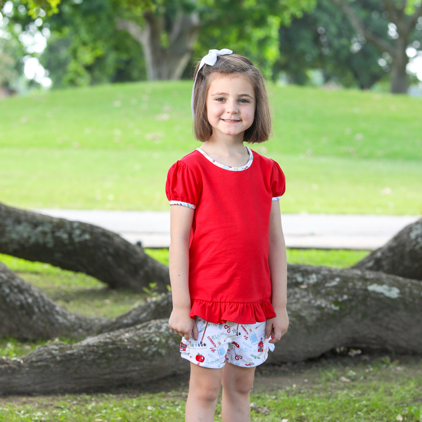 School Days Ruffle Short Set
