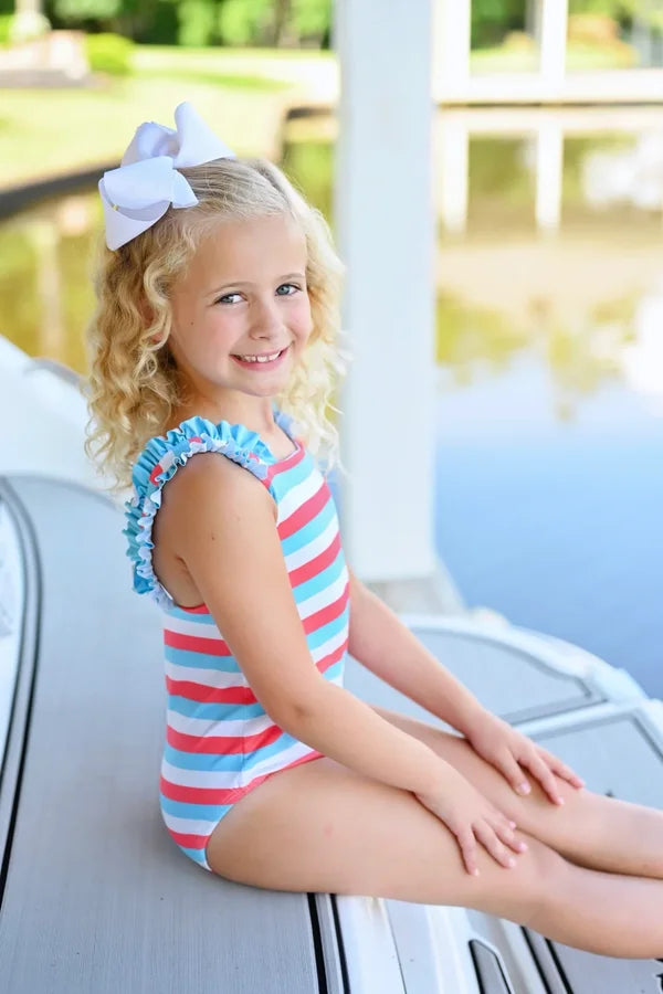 James & Lottie Greta Swim Patriotic Stripe