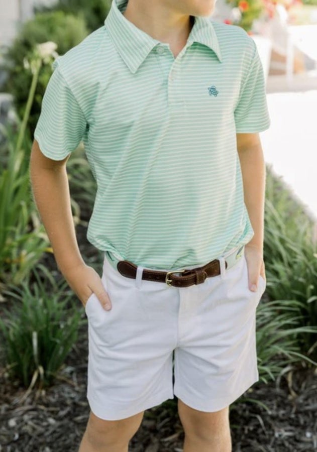 The Bailey Boys Henry Stripe Polo Green/White