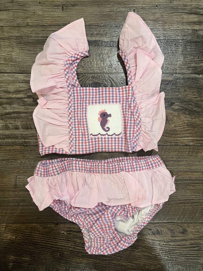 Seahorse Hand Smocked Swimsuit