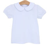Peter Pan Collar SS Shirt White
