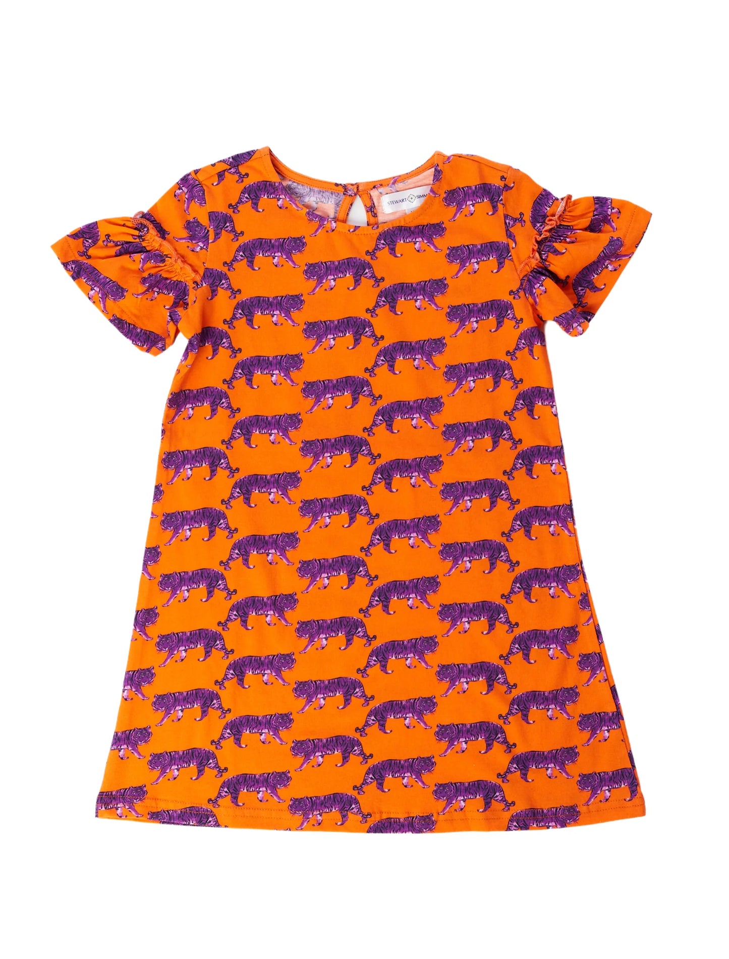 The Clemson Girls Ruffle Sleeve Dress
