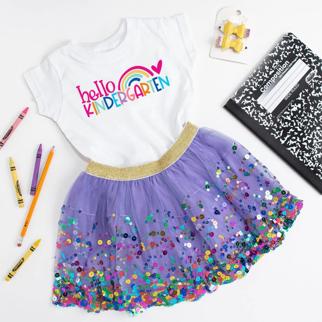 HELLO KINDERGARTEN SHORT SLEEVE T-SHIRT - WHITE