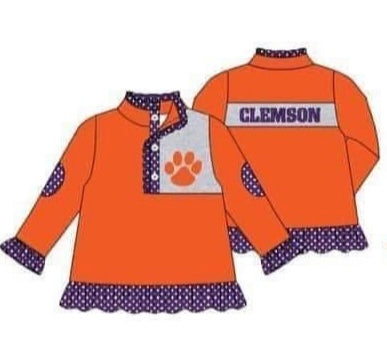 Girls Clemson Pullover
