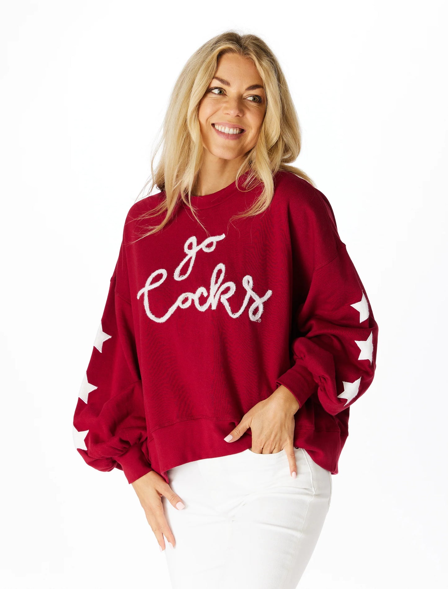 The Go Gamecock Glitter Script Pullover
