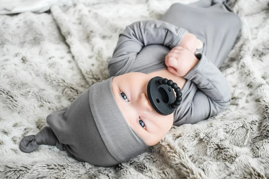 Stone Grey Knot Gown and Hat
