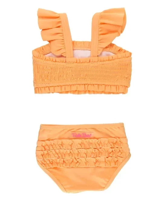 RuffleButts Melon Smocked Bikini