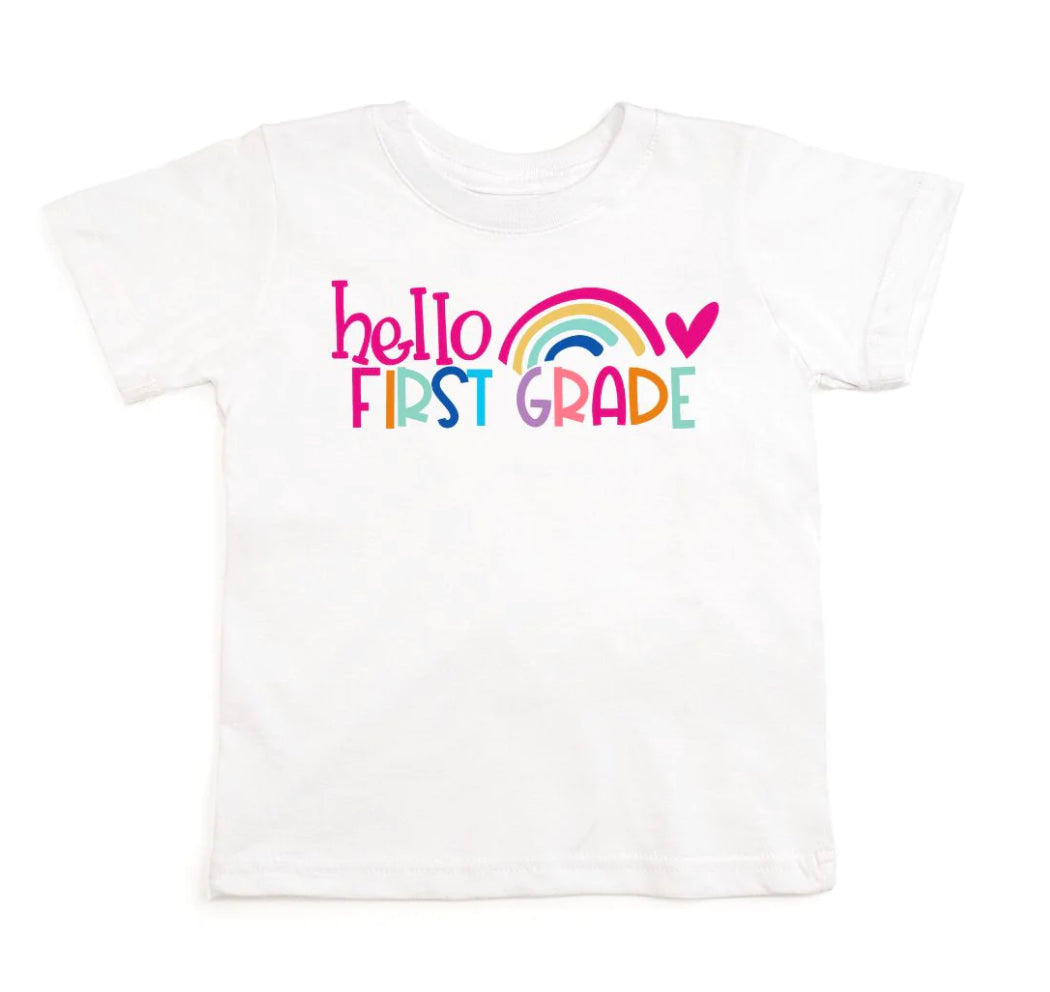 HELLO KINDERGARTEN SHORT SLEEVE T-SHIRT - WHITE