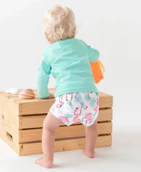 RuggedButts Vibrant Flamingo Swim Shorties