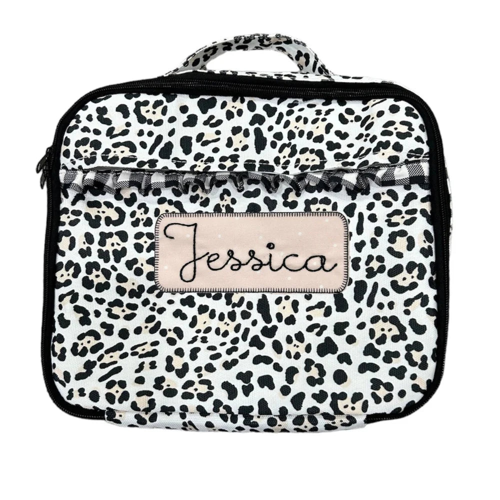 Lunch Bag- Leopard (monogram included)