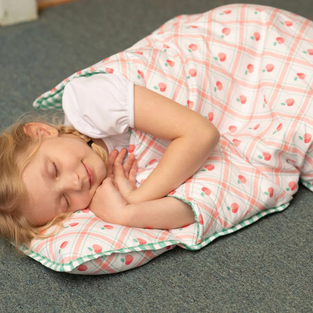 Nap Mat-Peaches Plaid (monogram included)