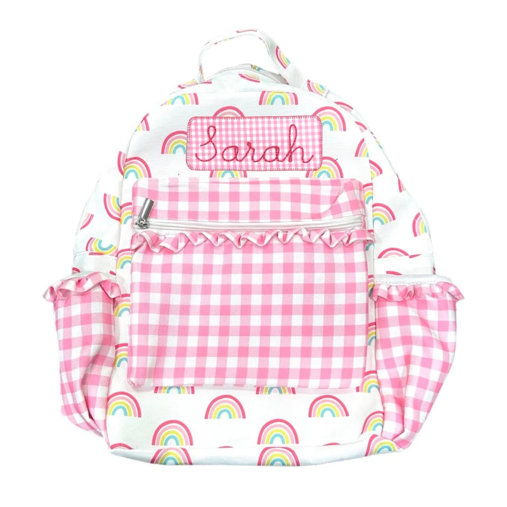 Backpack- Rainbows (monogram included)