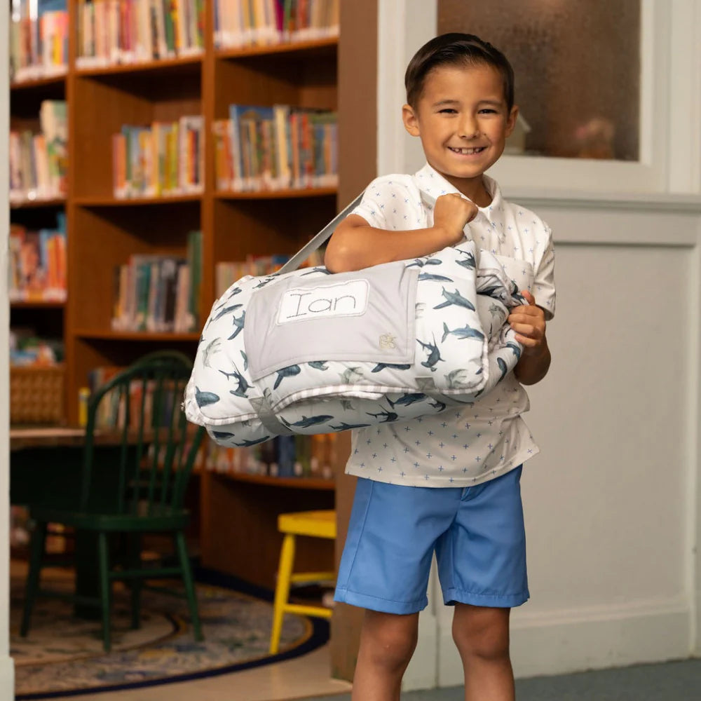 Nap Mat- Sharks (monogram included)