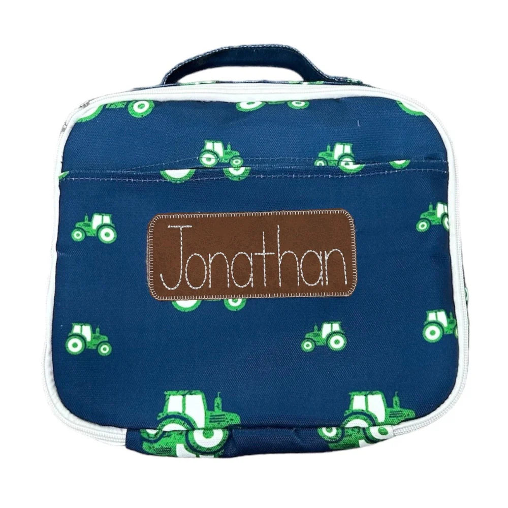 Lunch Bag- Tractors on Navy