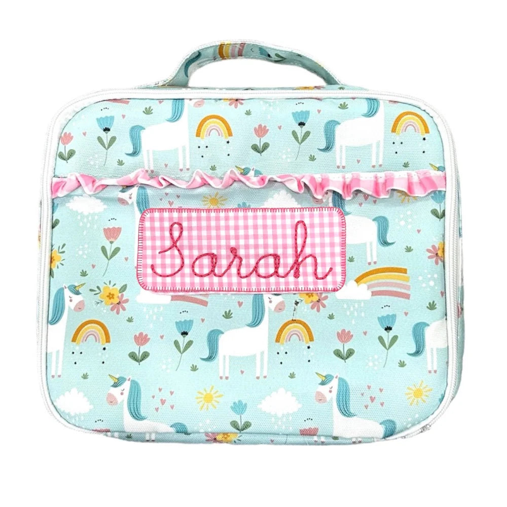 Lunch Bag- Unicorns (monogram included)
