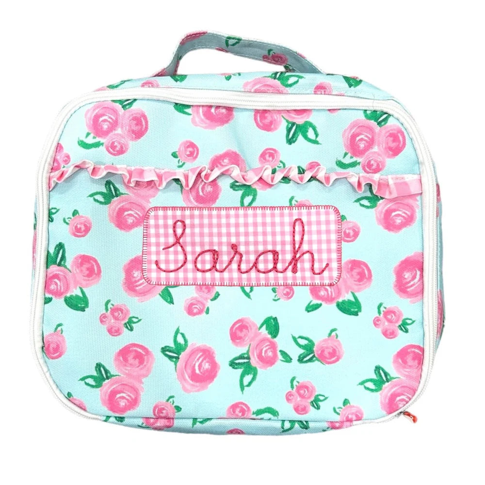 Lunch Bag- Watercolor Roses (monogram included)