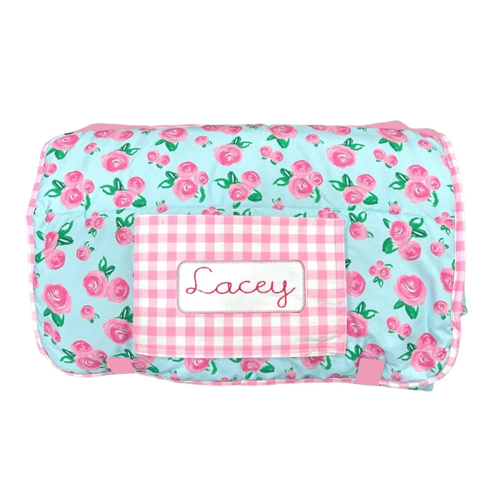 Nap Mat- Watercolor Roses (monogram included)