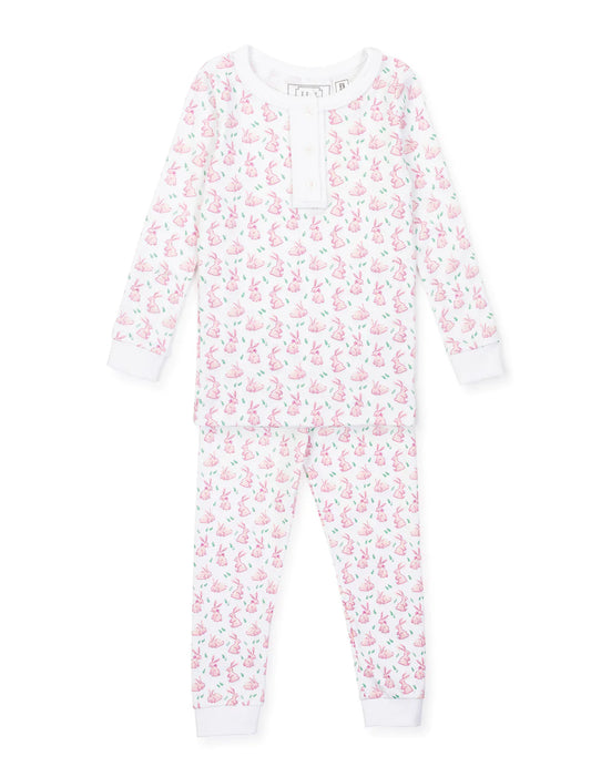 ALDEN GIRLS' PIMA COTTON PAJAMA PANT SET - BUNNY HOP PINK