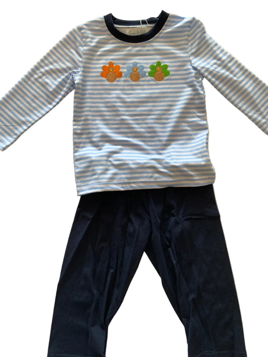 Boys striped turkey pants set