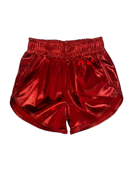 Red Metallic Shorts
