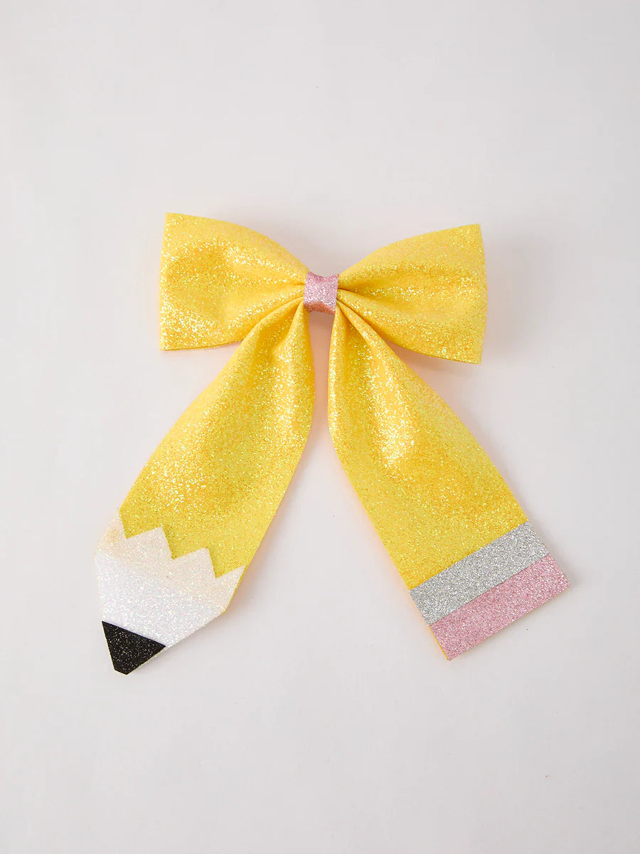 Back to School Glitter Pencil Hairbow